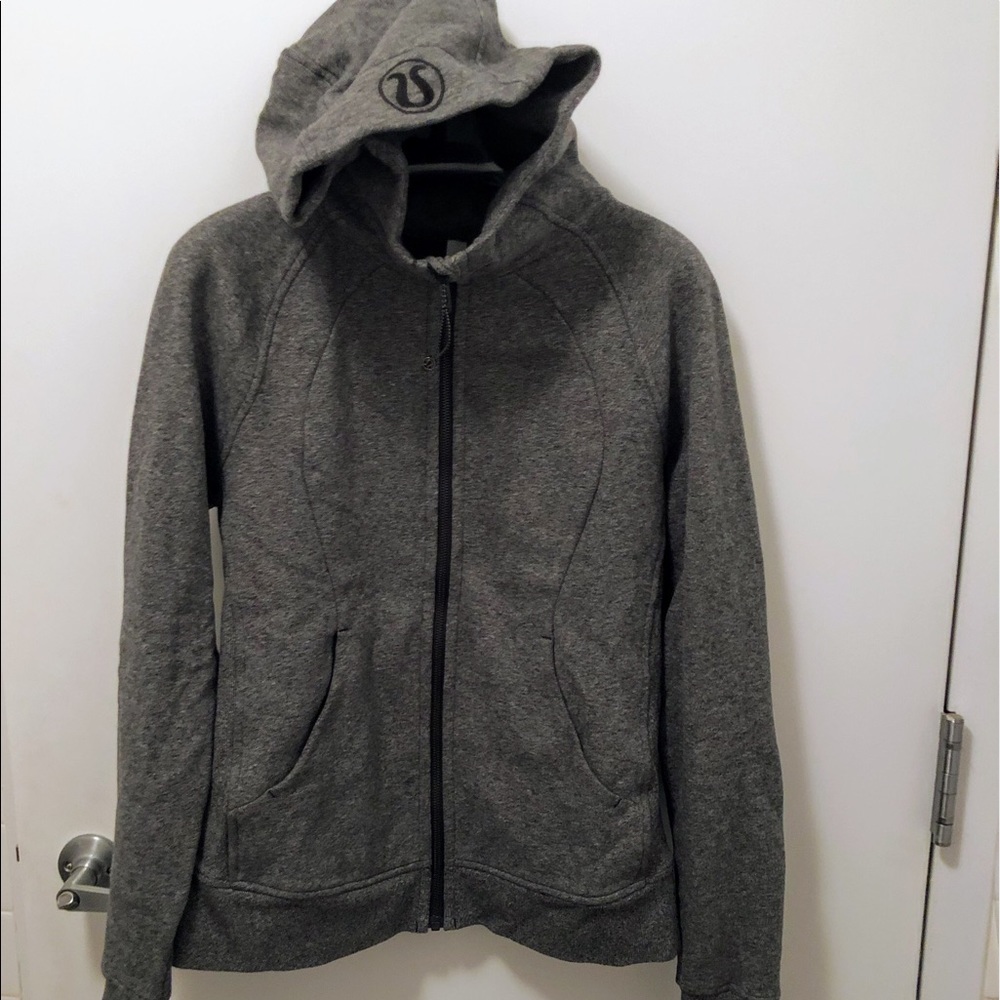 Worn once! Lululemon - Dark Gray Scuba Hoodie